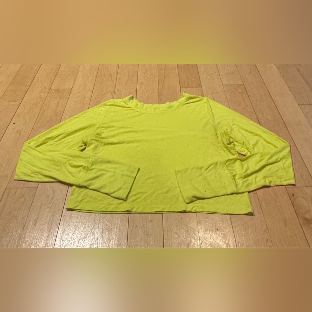American Eagle Outfitters Neon Yellow Long Sleeve Tee